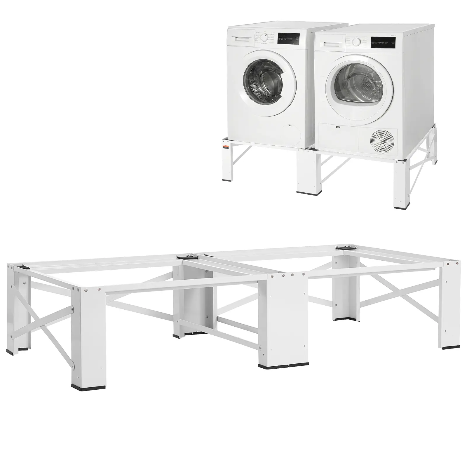 Laundry Pedestal, 12 in Height, Washer and Dryer Pedestals with 700 lbs Weight Load Capacity, Non-Slip Feet, 28.3 x 28.3 in Washing Machine Stand Universal Fit, White, 2 Pack