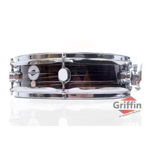 Piccolo Snare Drum 13" x 3.5" by GRIFFIN | 100% Poplar Wood Shell with Zebra Wood Finish & Coated Drum Head | Professional Marching Drummers Percussion Instrument with Bright Tone & Brilliant Attack