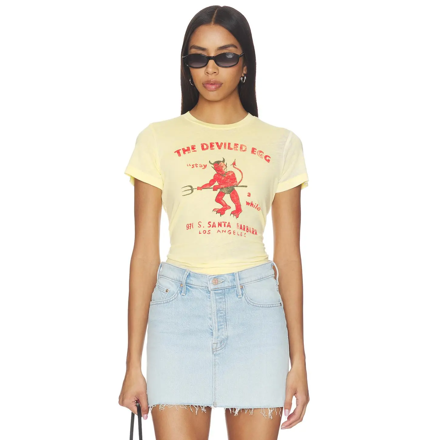 DAYDREAMER The Deviled Egg Burnout Vintage Tee in Poppy Yellow
