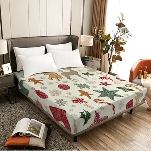 Christmas gingerbread man and reindeer stocking decoration foam mattress, suitable for bedrooms, rentals, student dormitories, and is an essential for sleep.