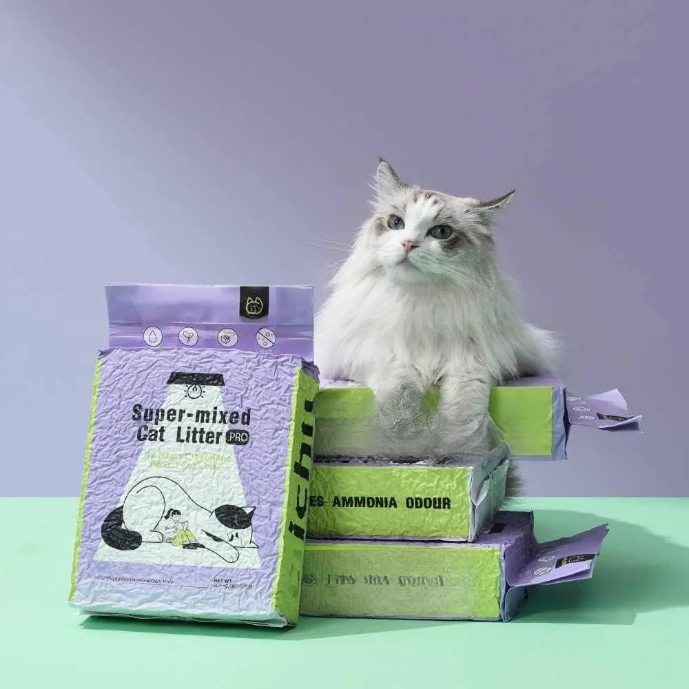 Mixed Tofu  Litter, Heavy Duty Flushable Kitty Litter, 5.5Lb/88Oz  4 Pack