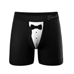 The 009 | Shinesty Black Tuxedo Ball Hammock® Pouch Underwear With Fly