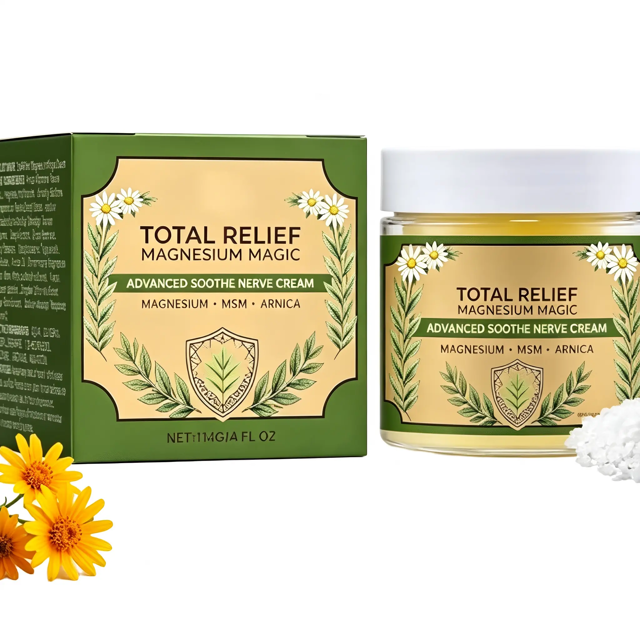 Magnesium Cream with MSM & Arnica | Fast Absorbing, Soothing for Nerve & Muscle Discomfort for Daily Relief