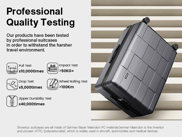 SHOWKOO 3-Piece Luggage Set (20in/24in/28in) Durable Full PC Hardside Lightweight Expandable Carry On Suitcase Sets with Double Spinner Wheels TSA Lock Gray High-quality Gift for Travel,School,Business