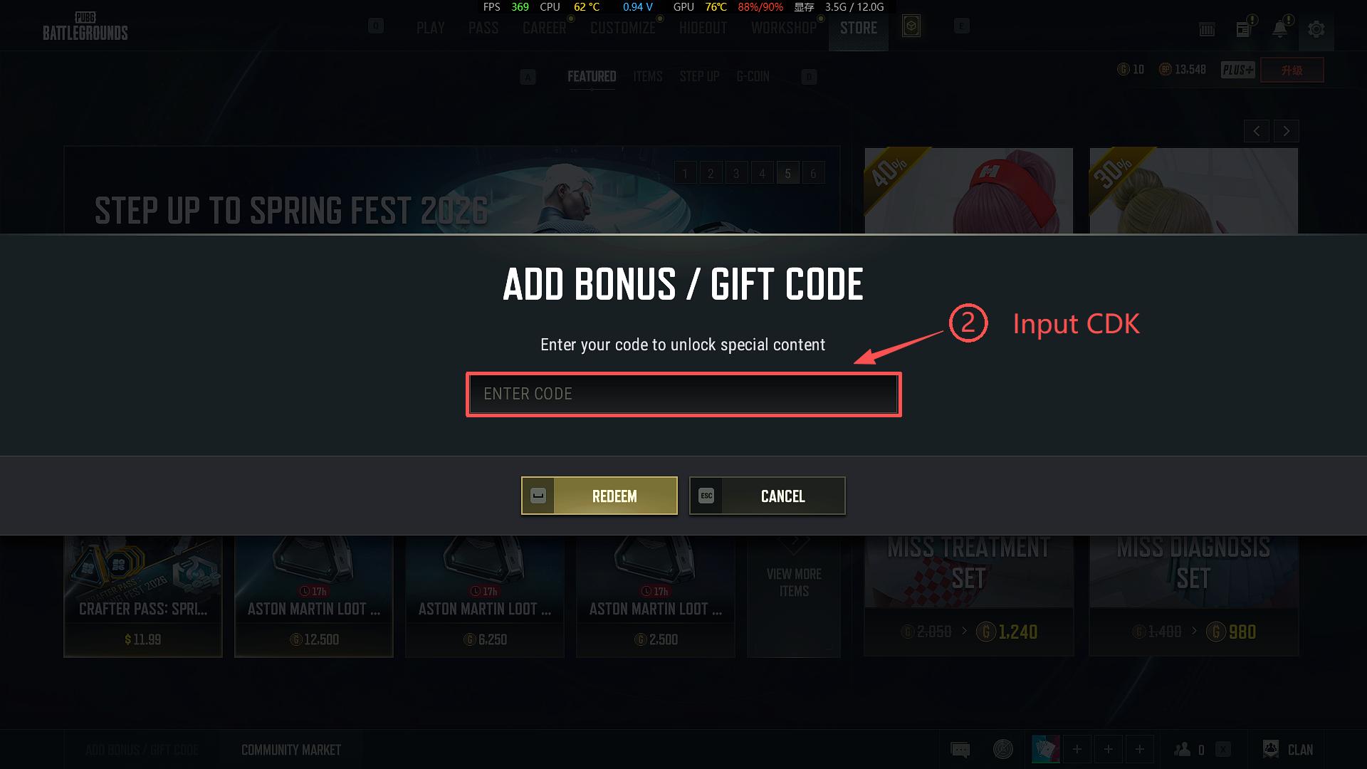 P.U.B.G G-Coin （PC ONLY, and the G-Coins can only be activated with a Steam PUBG account）