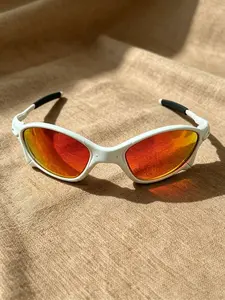 Unisex Vintage Oval Frame Sunglasses, Outdoor Sports Color-Changing Lenses, Fashionable Daily Wear Sun Glasses with Reflective Lenses