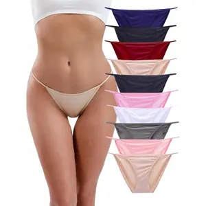 DingLu Women's String Bikini Panties Low Rise Underwear High Cut Cheeky Panties XS-XL