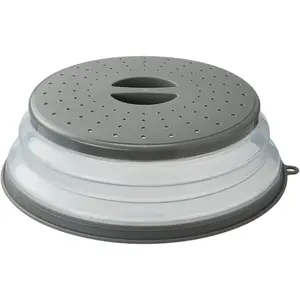 Microwave Splatter Cover, Collapsible Microwave Food Cover with Vent, 10.5 Inch Plate Cover BPA Free Dishwasher Safe