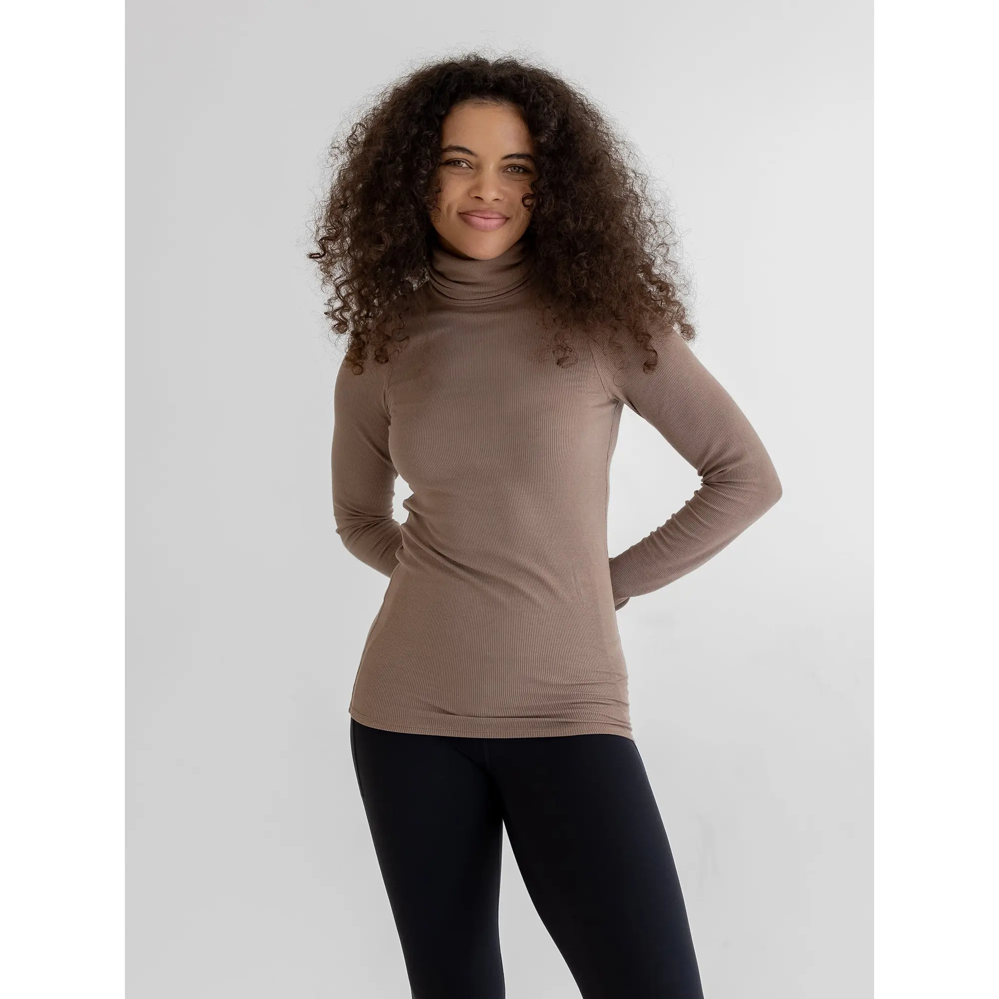 Turtleneck, Ribbed Taupe