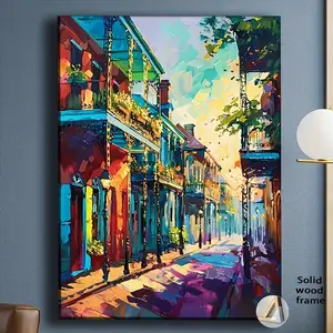 1 Canvas Wrapped Framed Painting Wall Decor, Reflections On New Orleans Art Perfect for Your Room Decoration, A Thoughtful Gift, Ready to Hang Immediately.