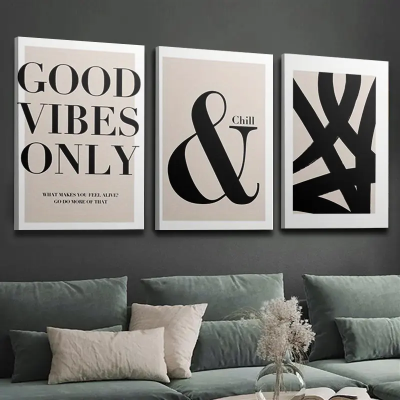 3-Piece Wood Frame Triple Panel Wall Photo Set - Glossy, Waterproof, Minimalist Home Decor for Living Room, Ideal Christmas Gift