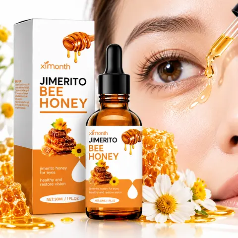 Natural Jimerito Honey Eye Drops - 1 fl oz Gentle Eye Serum for All Skin Types, Daily Moisturizer with Dropper, Soothing Relief, Vision Support, Fragrance-Free Hydrate & Moisture Boost, Healthy Aging Care