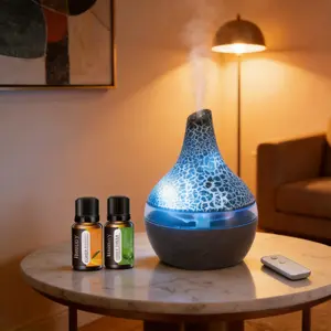 2-in-1 USB Aroma Diffuser control Humidifier Remote 7-Color LED Ultra Quiet for well Home Office Bedroom aromatherapy essential oil  with Auto Off Smart RGB Lighting must-have item fragrance scent dispenser diffuser adjustable timer colorful air