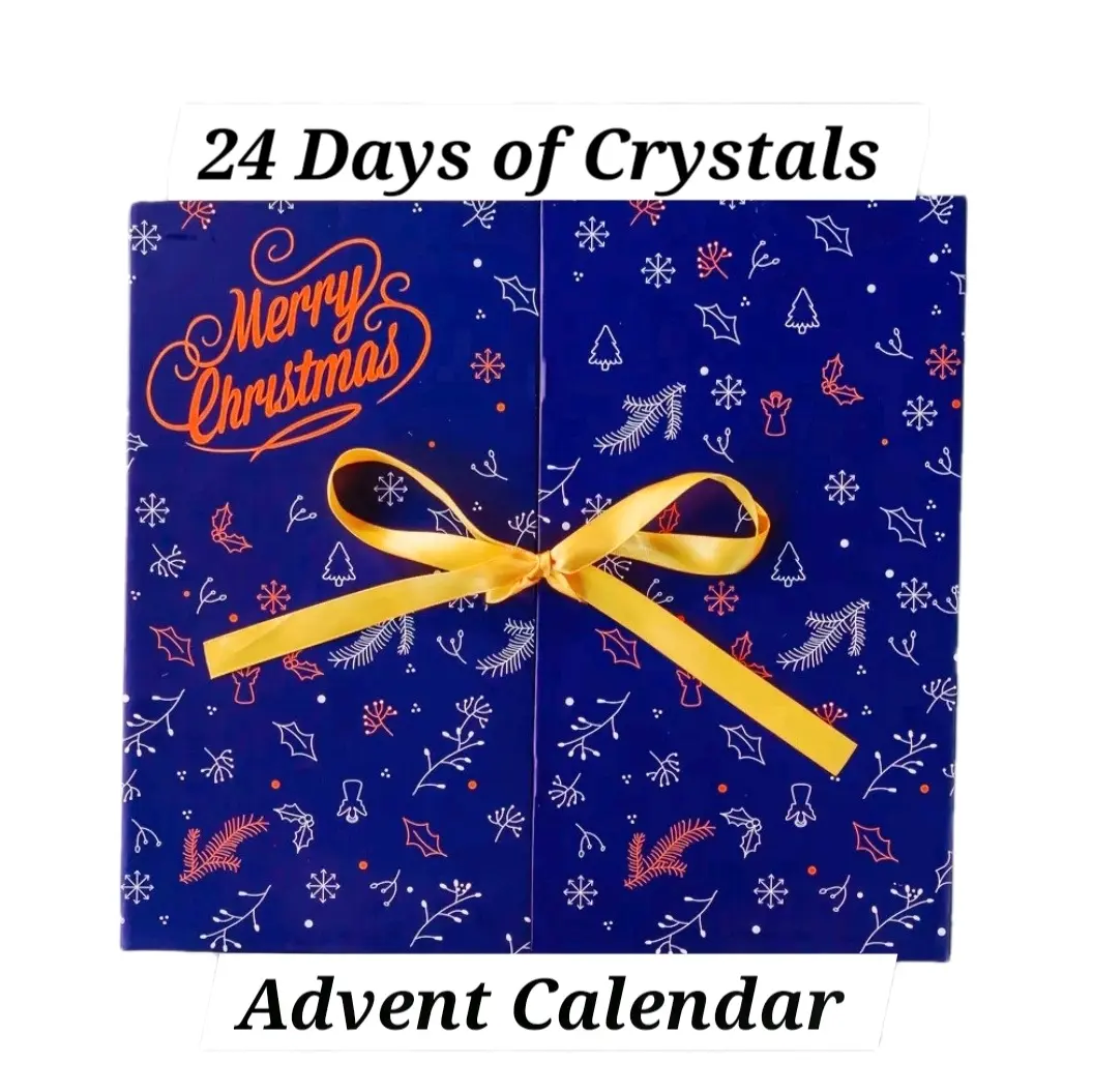 Crystal Advent Calendar - Natural Crystal towers spheres palm stones and Carvings 24 Christmas Holiday gifts