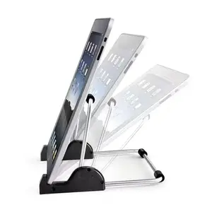 Tablet Holder for Desk Large Adjustable Stand for Screen and Reader Devices Folding Portable Desktop Stand Square Aluminum Support for Display Stands
