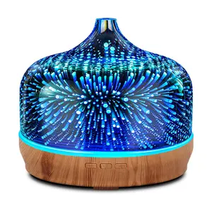 500ML Essential Oil Diffuser 3D Glass Aromatherapy Ultrasonic Humidifier - Auto Off, Timer Setting, Home Hotel Yoga Therapy Center Gift, Thanksgiving, Halloween, Christmas and other holiday gifts