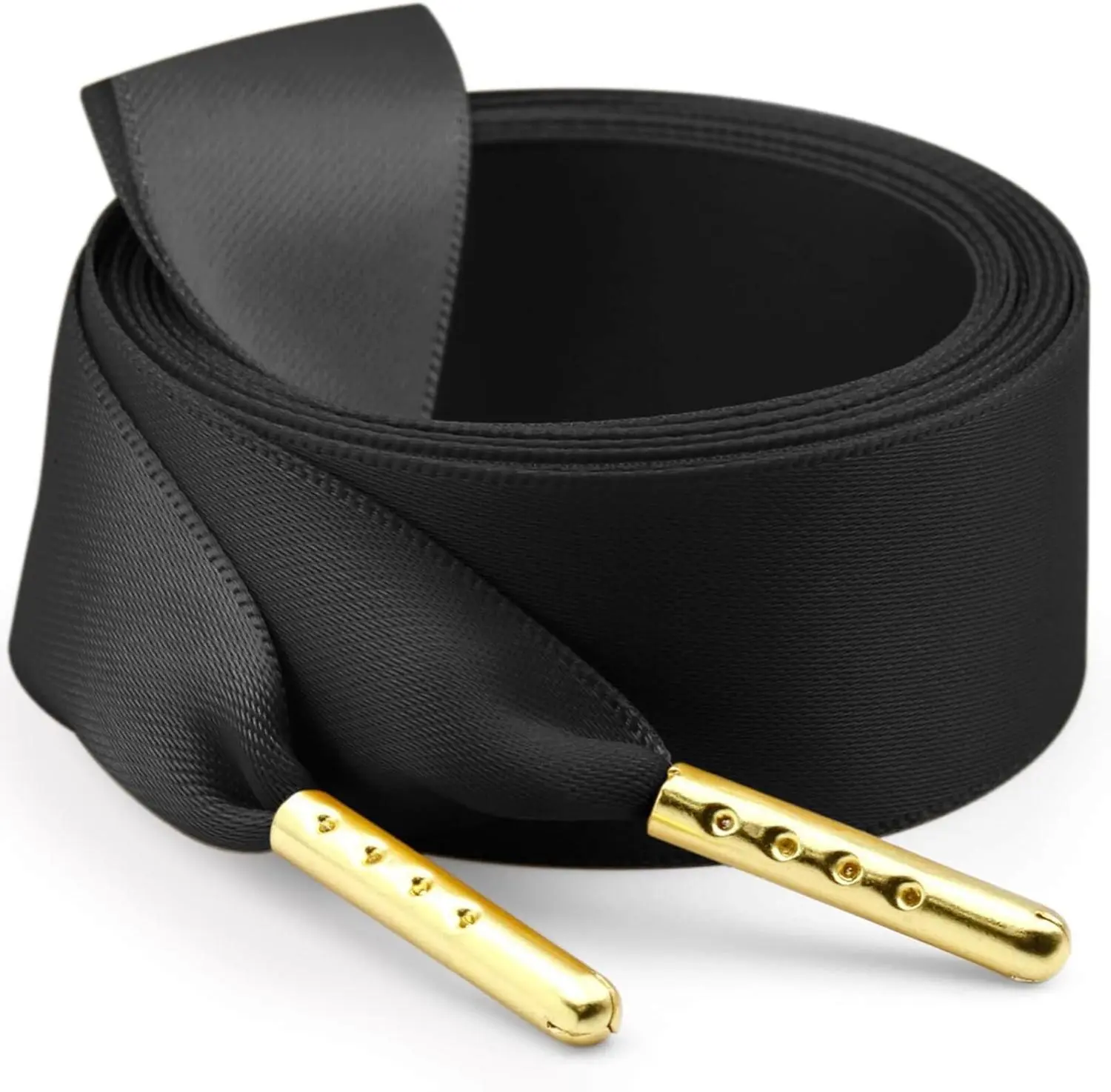 Ribbon Satin Sneakers Shoelaces: 2 Pair 22mm Wide Flat Silk Shoe Laces