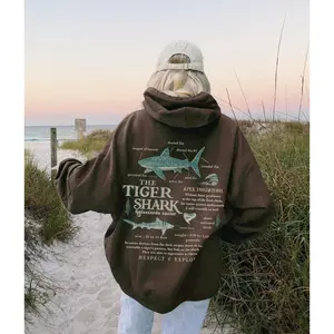 Tiger Shark Pullover Hoodie, Tiger Shark Anatomy Sweatshirt, Ocean Lovers Sweater Gift, Marine Biology Hoodie, Shark Lover Gift, Summer Graphic Tees