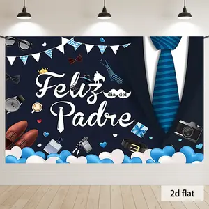 Father’s Day & Dad Party Backdrop – Greeting Theme Tapestry, Wall Hanging, Photography Background, Polyester HD Print, Home, Room, Wall, Celebration Decor