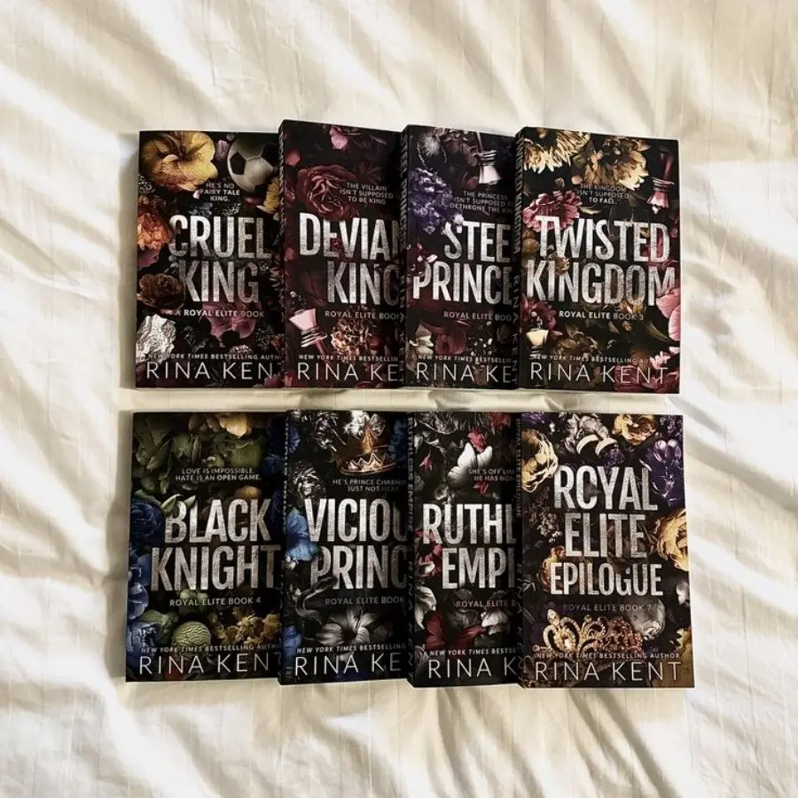 Royal Elite Series by Rina Kent Book Set Collection, Dark Romance Novels, Elite Academy Romance Fiction Set, Contemporary Love Story Paperback Bundle