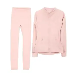 Lemon Brand Two Piece Athletic Leggings and Jacket Set in Pink Comes in Various Colors for Comfort and Style