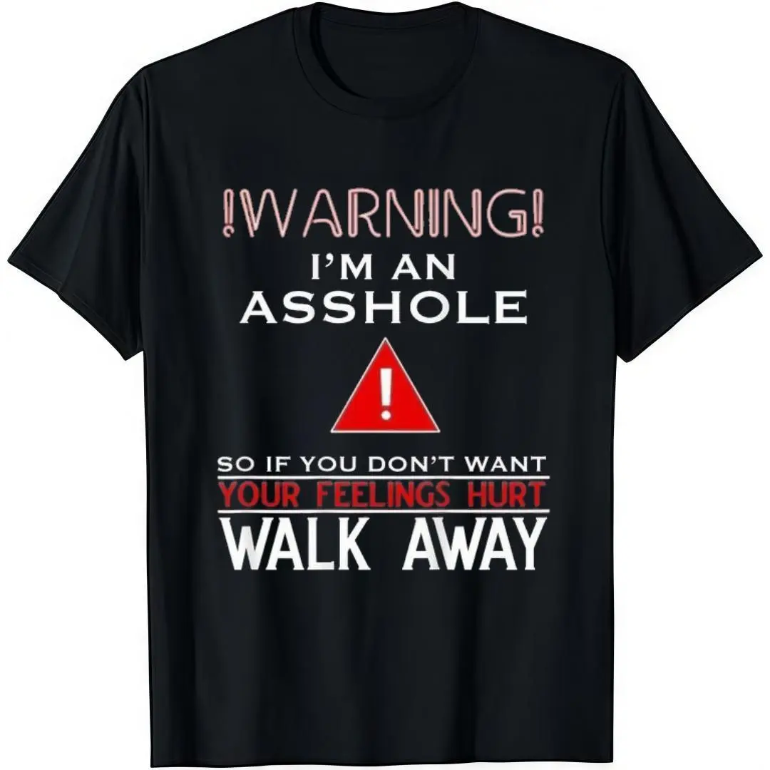 Anti Social Shirt Warning I'm An T-Shirt Adult Humor Soft  Crew Neck Shortsleeve Casual Classic Graphic Tee for Men Comfortable Versatile Everyday Wear Black Menswear Tops
