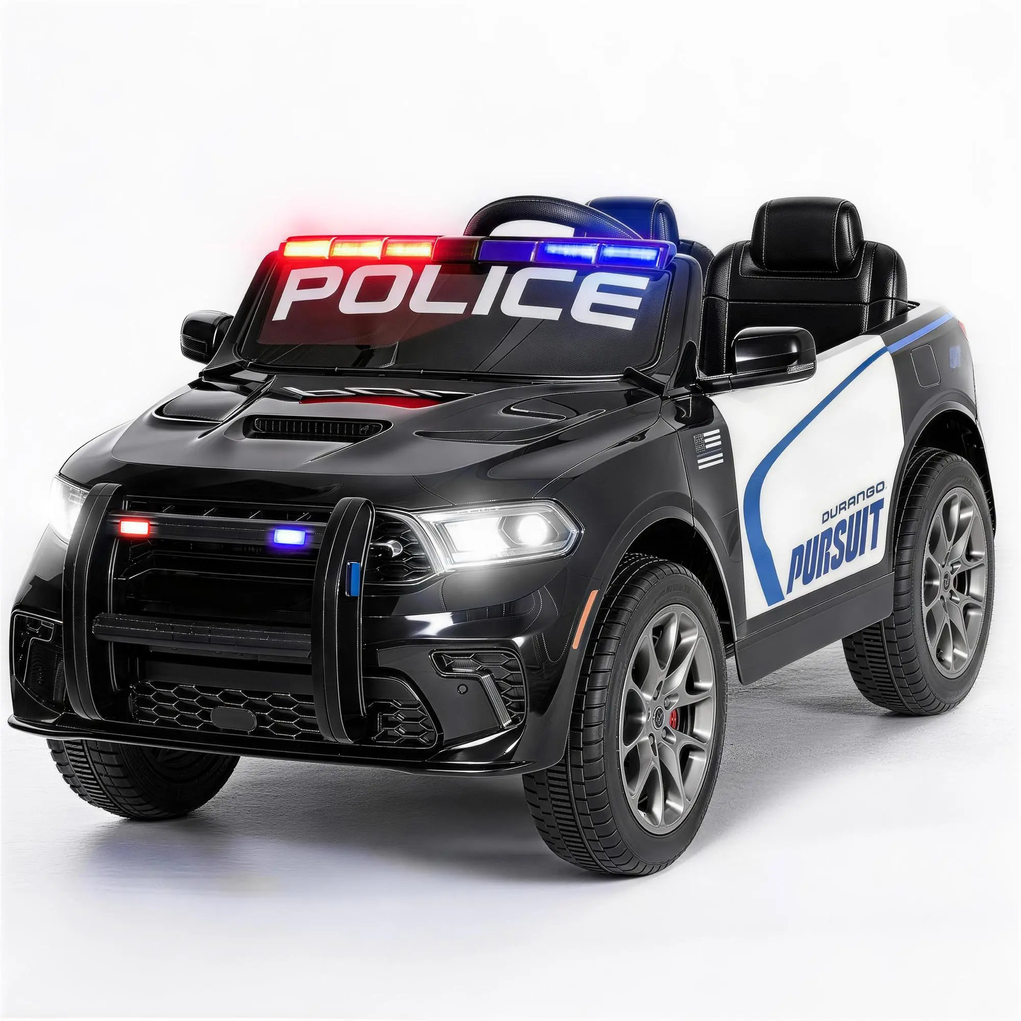 PHIVILLA Police Car/Fire Truck Electric Car for Kids 3 Years Above to Drive, Battery Powered 12V Ride-on Toys Cop Cars with Remote Control, Dual Play Modes, Siren, Flashing Lights, Music,  Birthday Gift