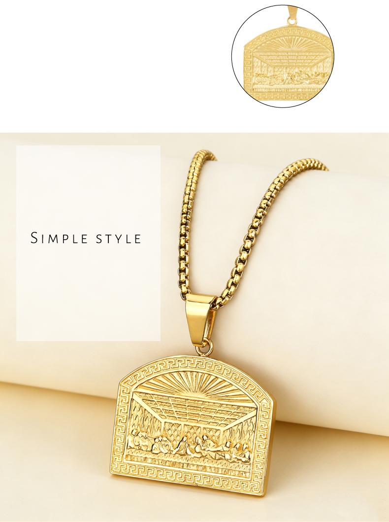 The Last Supper: Unisex Stainless Steel Hip-Hop Retro Necklace—Perfect for Holidays, Dates, and Anniversaries