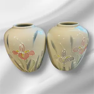 Otagiri Japan Hand Painted Vase Set of 2