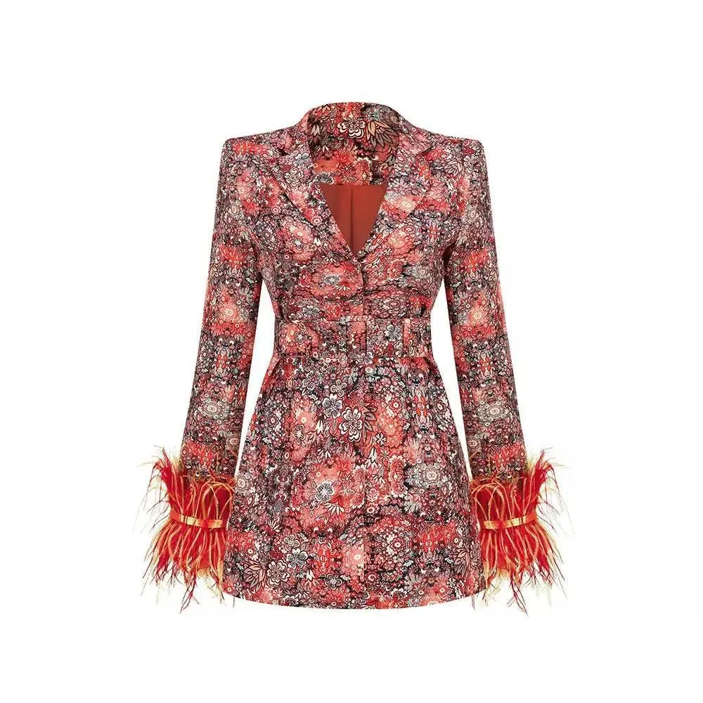 RUBY OSTRICH FEATHER BLAZER DRESS