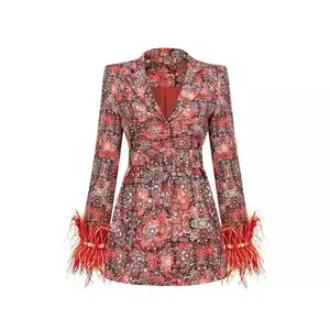 RUBY OSTRICH FEATHER BLAZER DRESS