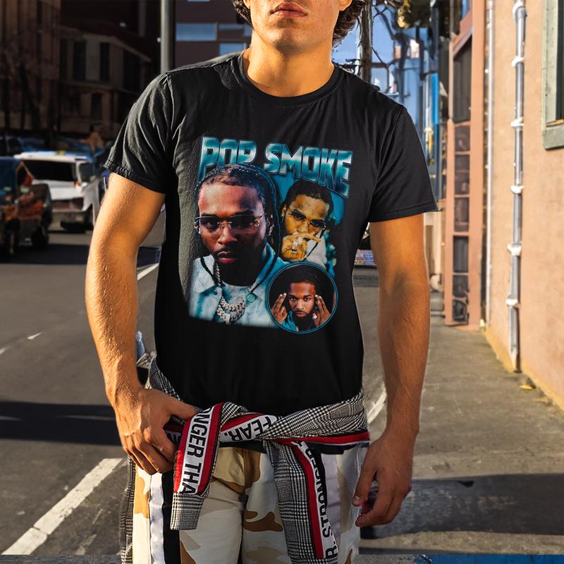 T-Shirt POP Family SMOKE Women T Short Shirt Shirts Vintage Shirt Design Big Rapper Gift for Men Hip Event Hop Girl Streetwear Unisex Novelty Boy Friend Tee Sleeve