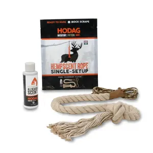HODAG HempScent Rope Single-Setup for Creating Effective Mock Scrapes - Absorbent Rope Blend - Fast and Easy Setup in the Woods - Year-Round Deer Activity - Made in USA