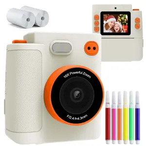 Instant printing with children's cameras is suitable as a gift for teenage boys and girls. It features 1080P digital photography mode and comes with 2 rolls of 6-color pens. It is a Christmas and birthday gift suitable for children aged 3 to 12.