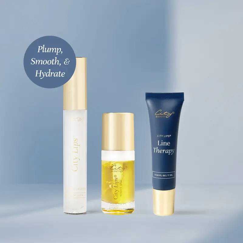 City Lips Lip Fix System – Lip Care Routine for Lip Lines, Thin & Dry Lips | Hydrating, Plumping & Smoothing with Hyaluronic Acid