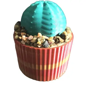 Beaver Customs Succulent Scrert Stash Pot - Red with Gold and Green Design, Ideal for Hiding Spare Change, Keys, or Any Other Items