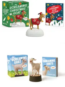 Viral Screaming Goat Gift Set – Funny Christmas & Holiday Gag Toy Bundle with sound, Mini Books Included with full-color illustrations | White Elephant, Stocking Stuffer & Secret Santa Favorite,