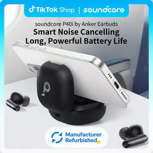 [Refurbished]soundcore P40i by Anker, Noise Cancelling Wireless Earbuds, Adaptive Noise Cancelling to Environments, Heavy Bass, 60H Playtime, 2-in-1 Case and Phone Stand, IPX5, Wireless Charging, Bluetooth 5.3