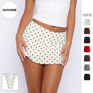 KatchMe Women's Leisure Low-Rise Stretch Mini Skirt with Built-in Shorts Liner, Soft Going Out Skorts for Spring & Summer, Versatile Women's Bottom