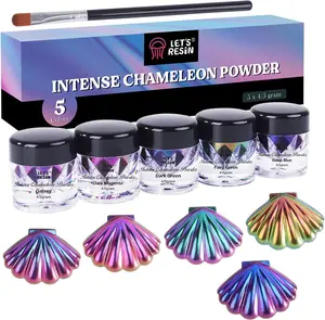Mica Powder,Intense Chameleon Powder, Ultra Fine Colorshift Mica Powder for Epoxy Resin Crafts/Tumblers, Chrome Pigment Powder for Chameleon Nail Art/Paints/Soap Making - LET'S RESIN