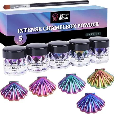 Mica Powder,Intense Chameleon Powder, Ultra Fine Colorshift Mica Powder for Epoxy Resin Crafts/Tumblers, Chrome Pigment Powder for Chameleon Nail Art/Paints/Soap Making - LET'S RESIN