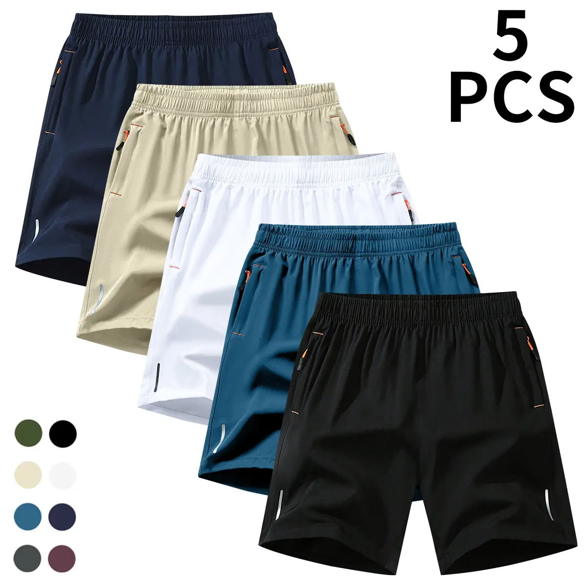 Lake blue + black + navy blue + white + khaki