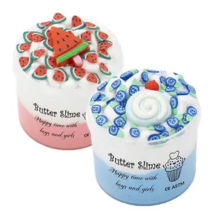 70ML Butter Slime, Pink Blue Two-Toned Colorful Slime, Super Soft and Non-Sticky, Squishy Plasticine Clay Slime For Kids Antistress Stress Relief Toy Birthday Gifts