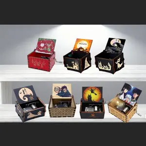 Vintage Wooden Sunlight Melodic Music Box with Laser Engraving, Desktop Decoration, Birthday Christmas Valentine's Day Gift