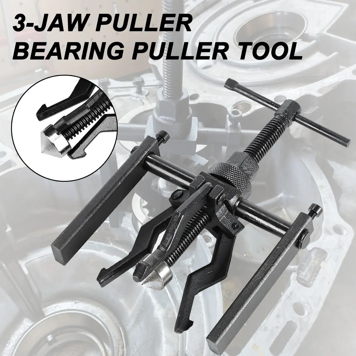 Heavy-Duty 3-Jaw Internal Guided Bearing Puller, Three-Jaw Internal Bearing Puller, Vehicle Hub Bearing Removal Tool, Wheel Bearing Tool, Suitable for Automotive Motorcycle and Mechanical Bearing Gear Extractor, High-Strength Durable Repair Tool