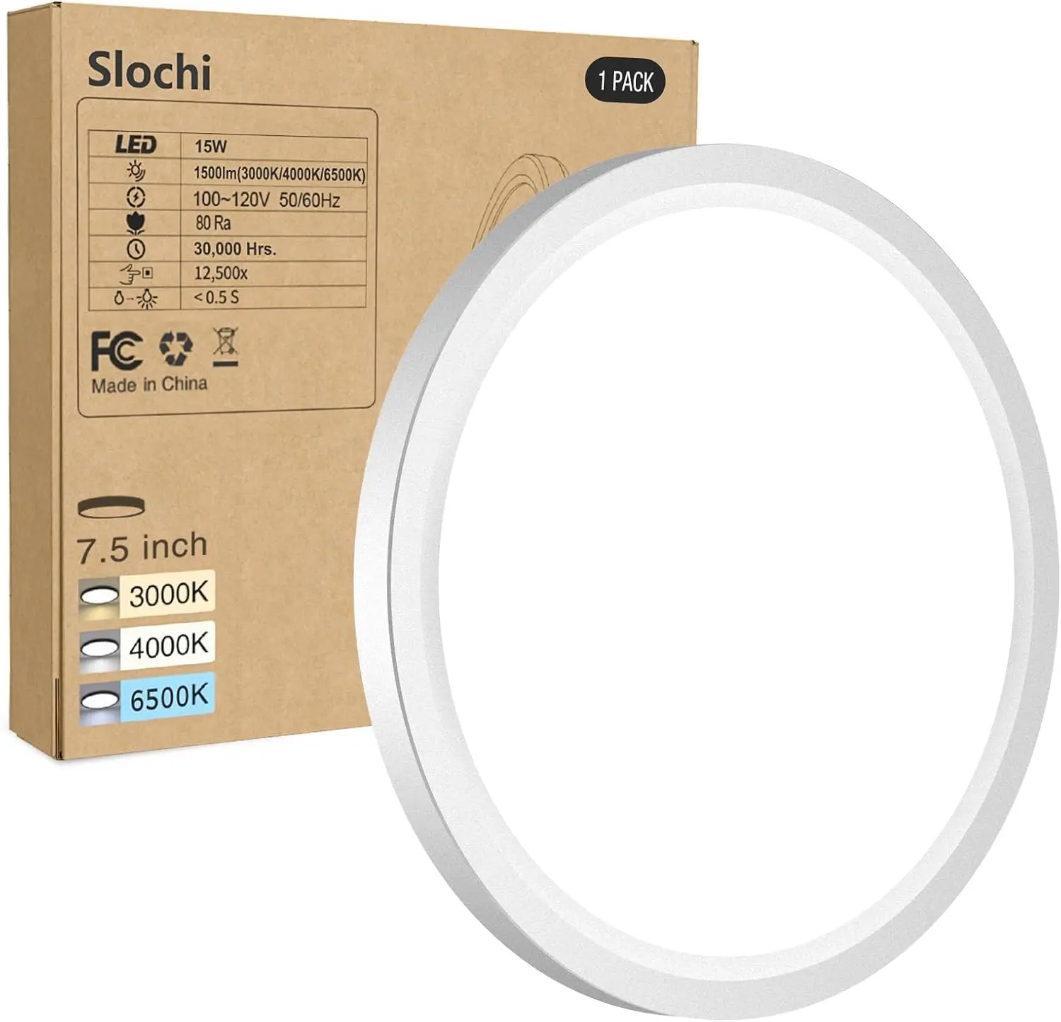 Valentine Day Flush Mount Ceiling Light Fixtures - 3000K-4000K-6500K & 100W Equivalent Flat Led Lights for Room Ceiling,7.5Inch Ultra Thin Round White Ceiling Lights for Living Room,Bedroom,Kitchen,Bathroom,Hallway