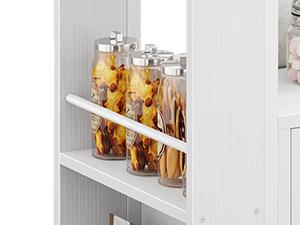 DWVO Kitchen Storage Cart with Power Outlets & Storage Shelves, Kitchen Trolley with Doors