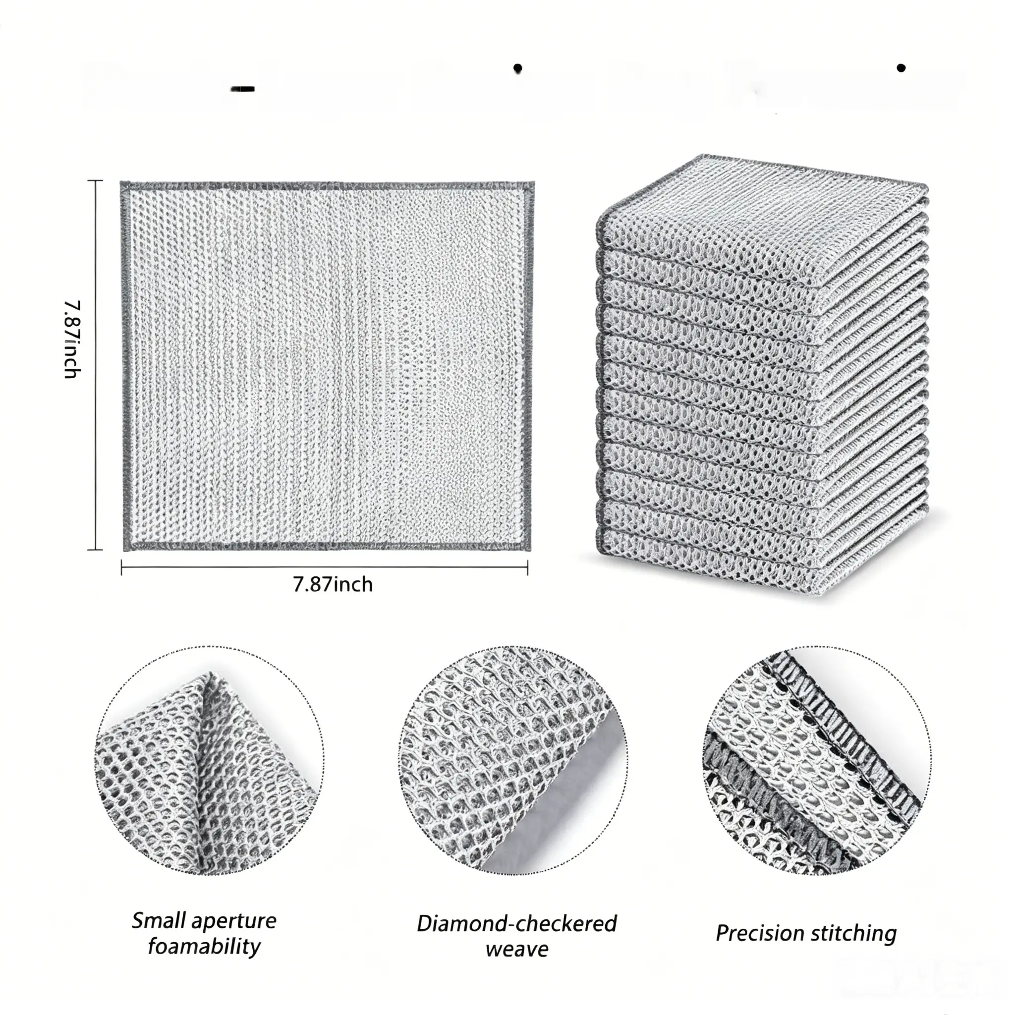 20-Pack Premium Non-Scratch Dish Scrubbers - Heavy-Duty Double Layer Cleaning Pads for Pots, Pans & Sinks, Reusable Machine Washable Stainless Steel Multi-Use Kitchen Cleaning Tool, Sponge