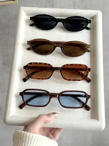 Women's Leopard Print Plastic Eyeglasses Set, Casual Style, All Seasons, Decorative Lens, Perfect for Driving, Camping, Daily Use