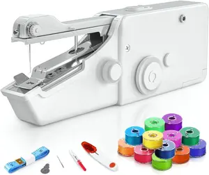 SpecFlyght Handheld Sewing Machine Portable Mini Cordless Quick Stitch Tool for Fabric Clothing Kids Cloth Home Travel Use Compact Design Lightweight ABS Material 4 AA Batteries